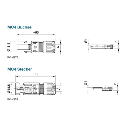 Original Stäubli MC4 Stecker-Paar